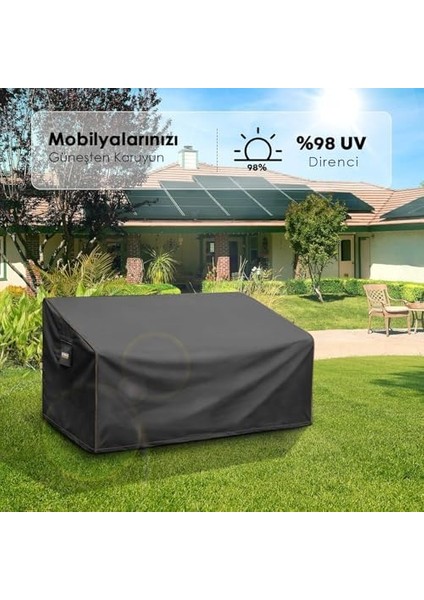 Çift Kişilik Bahçe Koltuk Örtüsü, Koruma Kılıfı, Su Geçirmez Açık Hava Bahçe Mobilya Kılıfları, Dış Mekan Sandalye Kılıfı Örtü Branda, Ağır Hizmet Tipi, 215-90-90CM - Siyah modelleri