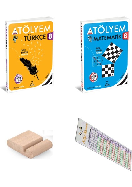 Arı 8. Sınıf Türkçe Matematik Atölyem Seti - Lgs 2026 - Telefon Tutucu + Çözüm Ayracı