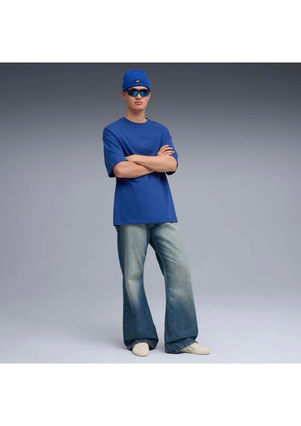 Erkek Mavi Puma Pl Lifestyle Tee Mavi Erkek T-Shirt modelleri