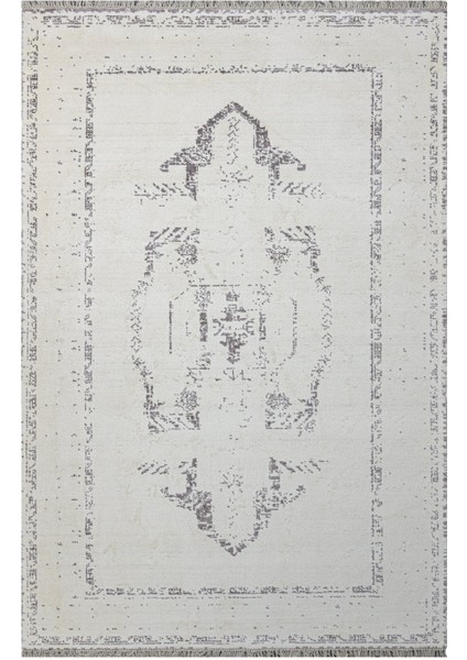 Göbekli Krem Viskon Dikdörtgen Modern Desenli Akrilik Hav Vermeyen Leke Tutmayan Kolay Temizlenen Yumuşak Makine Salon Yolluk Mutfak Halı