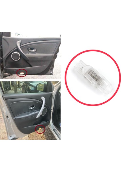 Renault Clio Mk3 Megane Mk2 3 Scenic Mk2 3 Fluence L3 Için 1 Adet Kapı Içi Aydınlatma Lambası modelleri