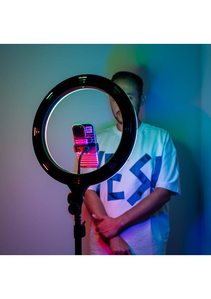 Işık Halkası Ring Light Rgb LED Işık 38 cm Video Işığı Rgb Gün Işığı ve 210 cm Tripod fırsatları
