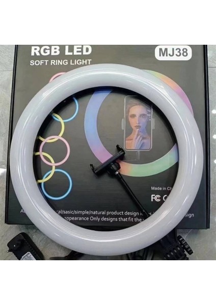 Işık Halkası Ring Light Rgb LED Işık 38 cm Video Işığı Rgb Gün Işığı ve 210 cm Tripod