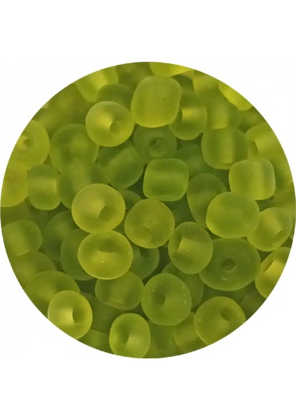 Dökme Cam Kum Boncuk Büyük Boy (6/0) 4 mm - 20 Gram - Şeffaf Mat Yeşil - BNC092 fiyatları