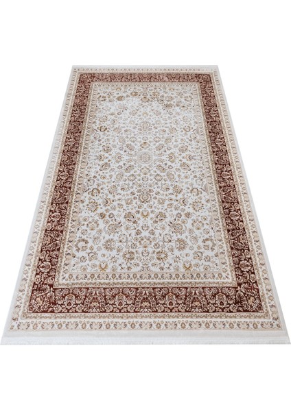 Anandpur Çerçeveli Krem Polyester Dikdörtgen Modern Desenli Akrilik Hav Vermeyen Leke Tutmayan Kolay Temizlenen Yumuşak Makine Salon Yolluk Mutfak Halı fırsatları