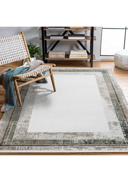 Çerçeveli Bej Pamuk Dikdörtgen Modern Desenli Pamuk Makinada Yıkanabilir Hav Toz Vermez Leke Tutmayan Kaymaz Taban Dijital Makine Baskı Salon Yolluk Mutfak Halı modelleri