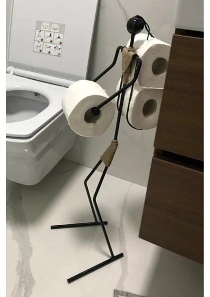Dekoratif Tuvalet Kağıdı Askısı Insan Figürlü Minimalist Tuvalet Kağıtlığı Yedekli Banyo Toparlayıcı fiyatları