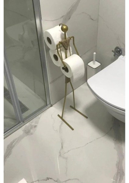Dekoratif Tuvalet Kağıdı Askısı Insan Figürlü Minimalist Tuvalet Kağıtlığı Yedekli Banyo Toparlayıcı indirimleri