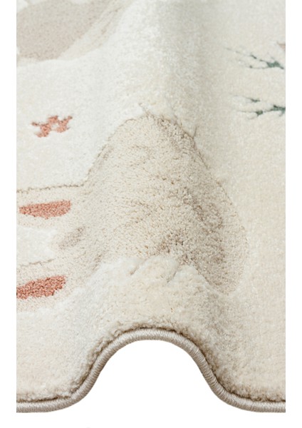 Krem Figürlü Etnik Modern Desenli Poliproplen Hav Vermeyen Leke Tutmayan Kolay Temizlenen Yumuşak Makine Salon Yolluk Mutfak Halı modelleri
