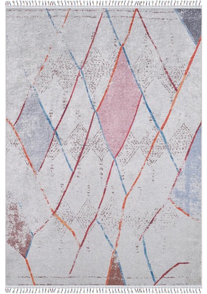 Leba Krem Göbekli Etnik Modern Desenli Makinada Yıkanabilir Hav Toz Vermez Leke Tutmayan Kaymaz Taban Dijital Makine Baskı Salon Yolluk Mutfak Halı