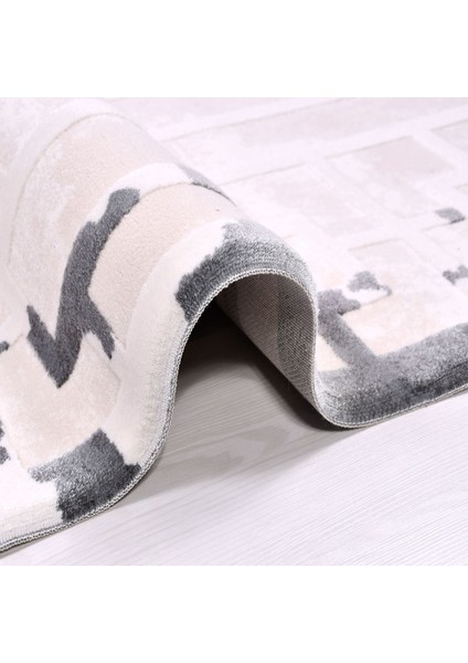 Katherine Geometrik Krem Akrilik Dikdörtgen Modern Desenli Akrilik Hav Vermeyen Leke Tutmayan Kolay Temizlenen Yumuşak Makine Salon Yolluk Mutfak Halı modelleri