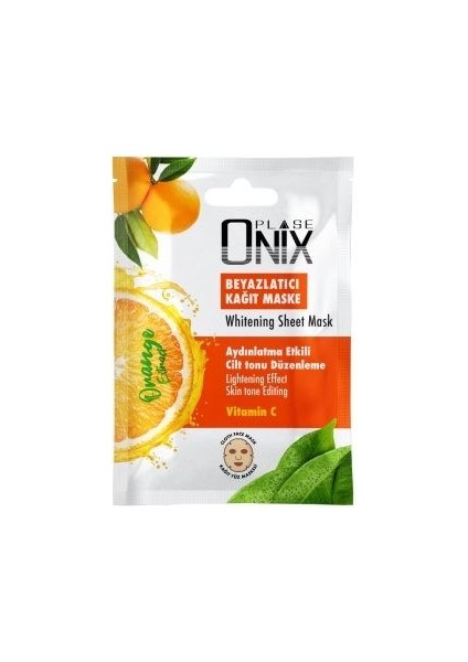 Onıx Beyazlatıcı Kağıt Yüz Maskesi 20 ml (Orange)