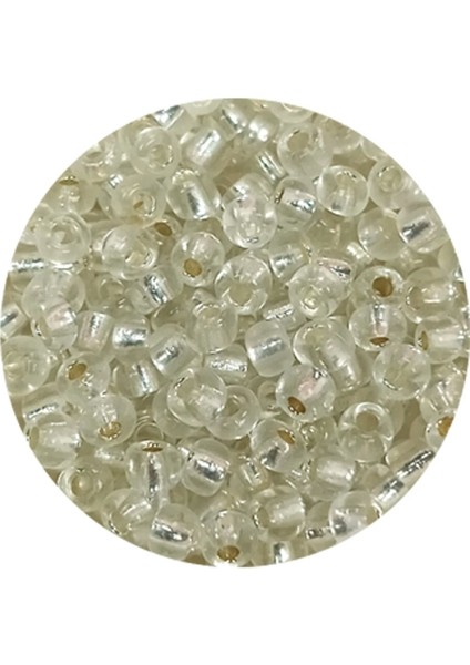 Dökme Cam Kum Boncuk (8/0) 3 mm - 20 Gram - Şeffaf Gümüş - BNC160 fiyatları