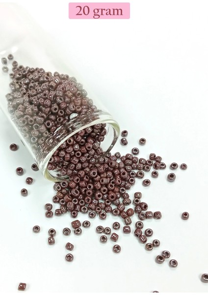 Dökme Cam Kum Boncuk (8/0) 3 mm - 20 Gram - Parlak Koyu Kestane - BNC168