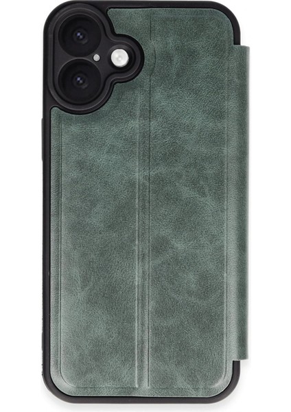 iPhone 16 Kılıf Flip Cover - Koyu Yeşil - BRNTEK5621-3132