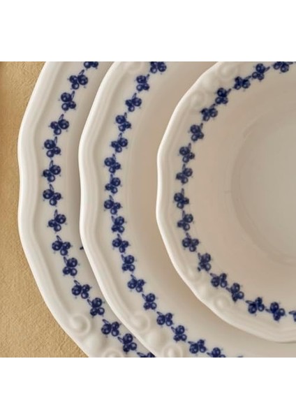 Porselen 24 Parça 6 Kişilik Yemek Takımı Mavi modelleri