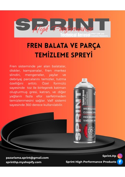 Fren Balata Temizleme Spreyi -500ML