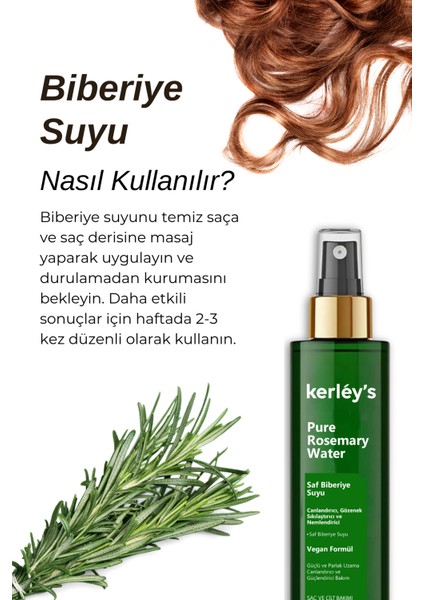 Doğal Saf Biberiye Suyu, Dökülme Karşıtı, Güçlendiricı, Hızlı Saç Uzama, Saç Toniği 100 ml indirimleri