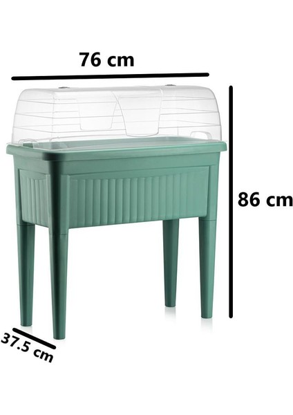 So-Abs3 Fanuslu Ayaklı Bahçe Yetiştirme Saksı 60 Lt Yeşil 3 Adet modelleri