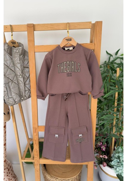 Hologram Yelekli The Girls Baskılı 3 Lü Kargo cepli takım - Gri fiyatları