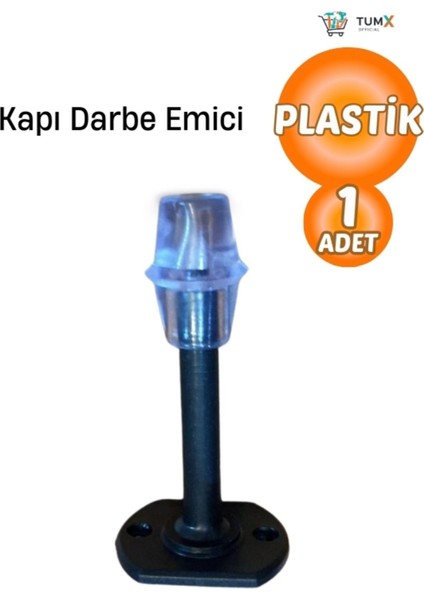 Kapı Stoperi Tamponu Durdurucusu Tutucu Plastik Mat Siyah Stopu Silikonlu 8 cm (1 Adet)