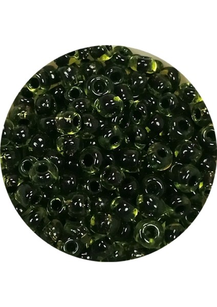 Dökme Cam Kum Boncuk (8/0) 3 mm - 20 Gram - Şeffaf Yeşil Siyah - BNC179 fiyatları