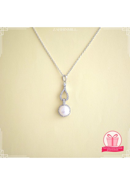 Kadın 925 Ayar Gümüş Taşlı Inci Kolye modelleri