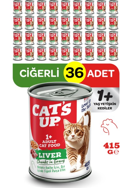 Cats Up Yaş Yetişkin Kedi Maması Ciğerli 415GR 36LI
