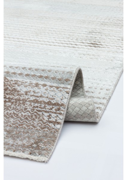 Crawford Geometrik Gri Bambu Dikdörtgen Modern Desenli Akrilik Hav Vermeyen Leke Tutmayan Kolay Temizlenen Yumuşak Makine Salon Yolluk Mutfak Halı