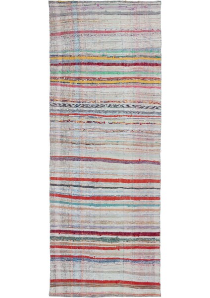 Teselya Bej Çizgili Yün Modern Desenli Yün Hav Toz Vermez Leke Tutmayan Salon Yolluk Mutfak El Dokuma Halı