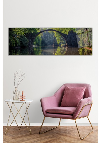 Yeşillikler Içerisinde Köprü Panoramik Cam Tablo, Darbelere Dayanıklı Kırılmaz Cam, Hediyelik fiyatları