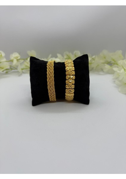 22 Ayar Altın Kaplama Özel Tasarım Bileklik Kombin LVD561