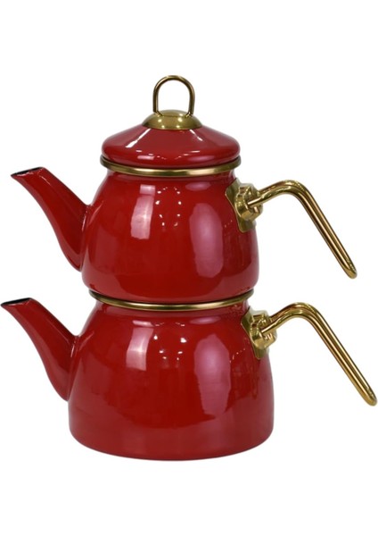 Home Red Mini Model Emaye Çaydanlık