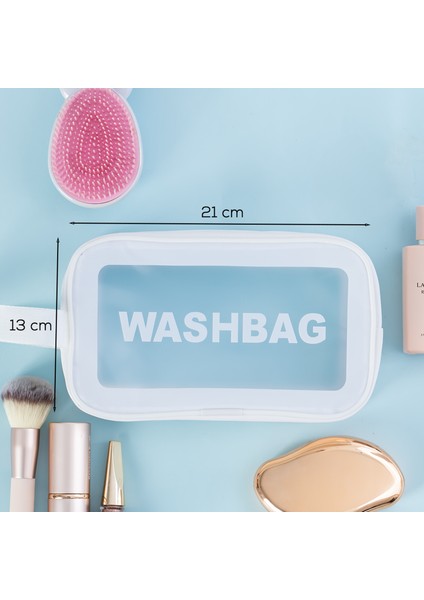 2li Şeffaf - Beyaz Seyahat ve Makyaj Çantası Su Geçirmez Organizer Washbag fiyatları