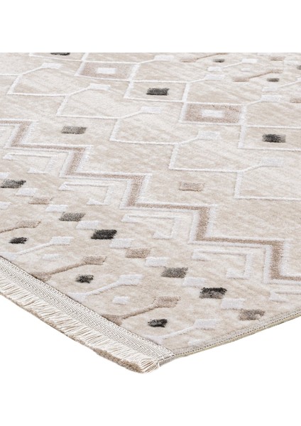 Oasis Geometrik Gri Örgü Dikdörtgen Modern Desenli Akrilik Hav Vermeyen Leke Tutmayan Kolay Temizlenen Yumuşak Makine Salon Yolluk Mutfak Halı fırsatları