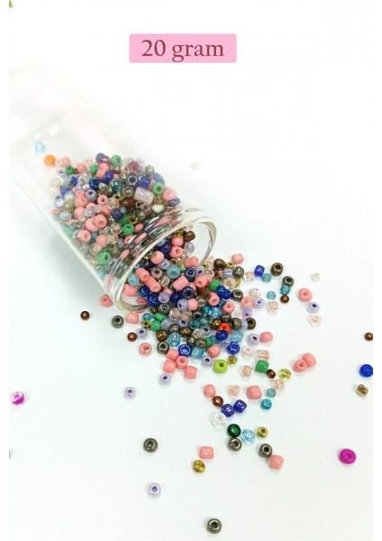 Dökme Cam Kum Boncuk (8/0) 3 mm - 4 Renk - Toplam 80 Gram - BNC419 fırsatları