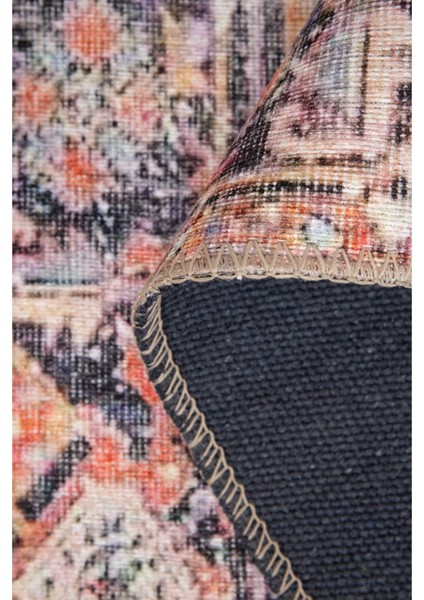 Leicester Klasik Kırmızı Polyester Daire Modern Desenli Pamuk Makinada Yıkanabilir Hav Toz Vermez Leke Tutmayan Kaymaz Taban Dijital Makine Baskı Salon Yolluk Mutfak Halı fırsatları