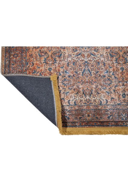 Leeuwarden Çerçeveli Kahverengi Polyester Dikdörtgen Modern Desenli Pamuk Makinada Yıkanabilir Hav Toz Vermez Leke Tutmayan Kaymaz Taban Dijital Makine Baskı Salon Yolluk Mutfak Halı fiyatları
