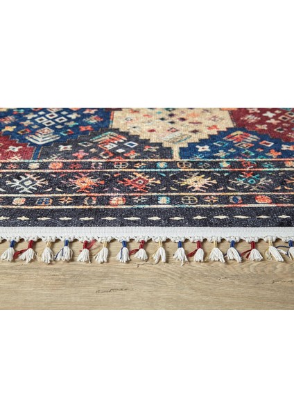 Kock Siyah Göbekli Etnik Modern Desenli Makinada Yıkanabilir Hav Toz Vermez Leke Tutmayan Kaymaz Taban Dijital Makine Baskı Salon Yolluk Mutfak Halı modelleri