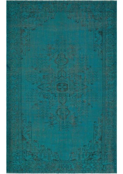 Atina Yeşil Eskitme Yün Modern Desenli Yün Hav Toz Vermez Leke Tutmayan Salon Yolluk Mutfak El Dokuma Halı