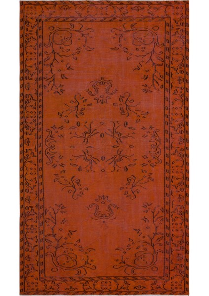 Atina Kırmızı Eskitme Yün Modern Desenli Yün Hav Toz Vermez Leke Tutmayan Salon Yolluk Mutfak El Dokuma Halı