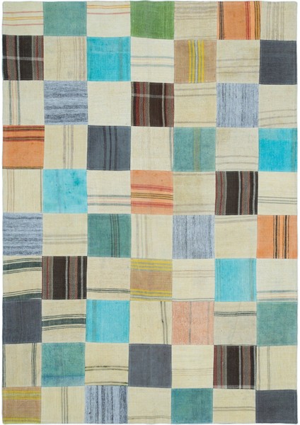 Atina Gri Eskitme Yün Modern Desenli Yün Hav Toz Vermez Leke Tutmayan Salon Yolluk Mutfak El Dokuma Halı