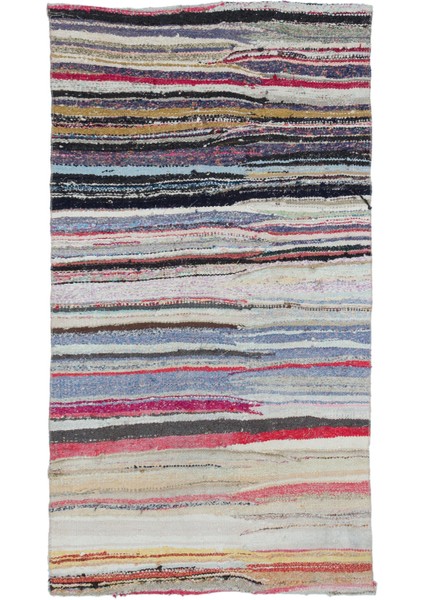 Teselya Bej Çizgili Yün Modern Desenli Yün Hav Toz Vermez Leke Tutmayan Salon Yolluk Mutfak El Dokuma Halı