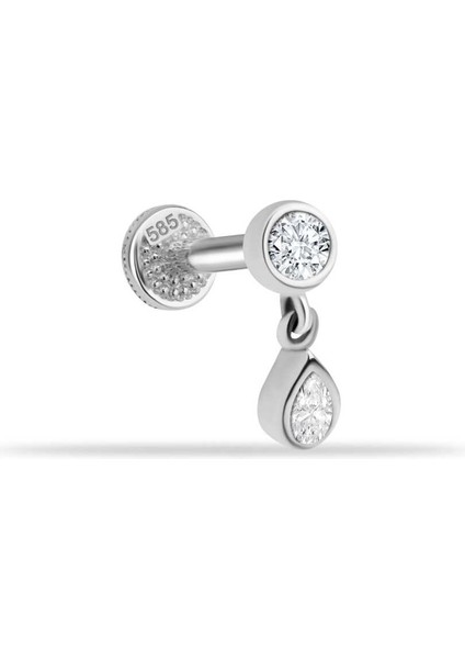 Damla Taşlı Sallantılı Minimal Tragus Piercing