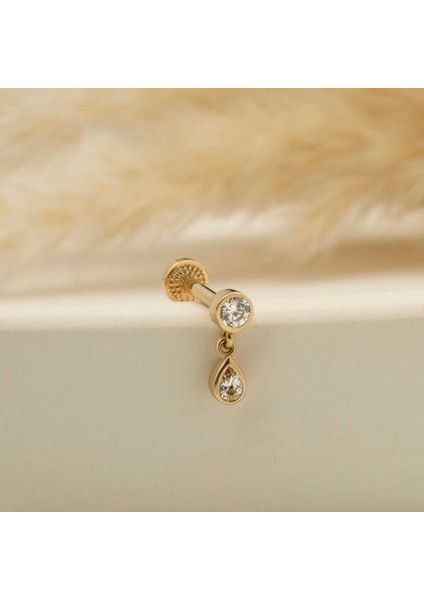 Damla Taşlı Sallantılı Minimal Tragus Piercing fiyatları