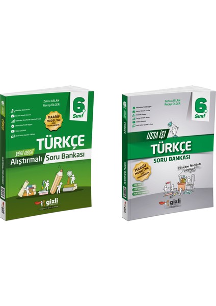 Gizli 2026 6. Sınıf Türkçe Alıştırmalı + Usta Işi Soru Bankası Seti 2 Kitap Güncel Müfredat
