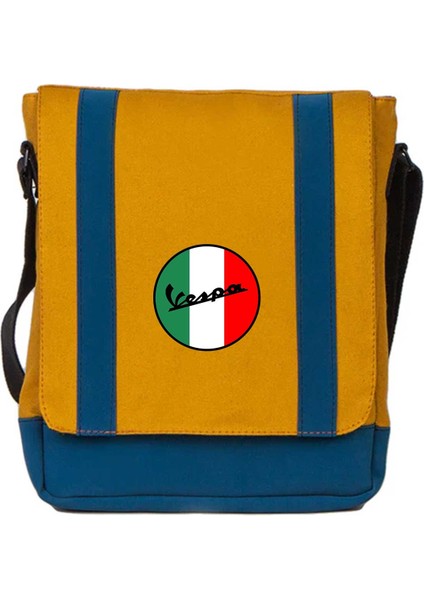 Heybe Çanta Vespa Logo Sarı Renk