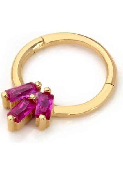 Üçlü Kırmızı Baget Helix Piercing