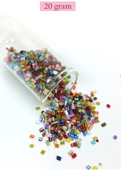 Kesme Cam Boncuk 2mm - 20 Gram - Karışık Renkli -BNC309