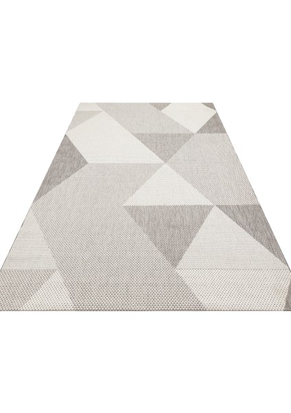 Gri Geometrik Etnik Modern Desenli Pamuk Hav Vermeyen Leke Tutmayan Kolay Temizlenen Yumuşak Makine Salon Yolluk Mutfak Halı indirimleri